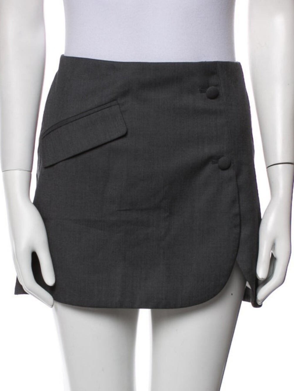 Reformation Charcoal Gray Button-Front Mini Skirt ( never wear))